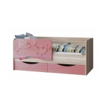Купить Кровать детская ′Дельфин-2′ 0,8*1,6 м - Розовый металлик / Ясень шимо светлый SL - Vlarnika