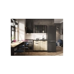 Купить Кухня ′Эдинбург′ 1,0 м - Крафт серый / Железный камень / Черный матовый - Vlarnika