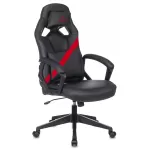 Кресло компьютерное геймерское игровое Zombie DRIVER эко-кожа, черный, красный. 