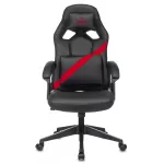 Кресло компьютерное геймерское игровое Zombie DRIVER эко-кожа, черный, красный. 