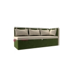 Купить Кухонный угловой диван ′Метро′ - Бежевый/Зеленый (микровельвет) - Vlarnika