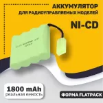 Купить Аккумулятор Ni-Cd 4.8V 1800 mAh AA Flatpack разъем mini Tamiya - Vlarnika
