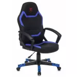 Кресло игровое ZOMBIE 10, на колесиках, текстиль/эко.кожа, черный/синий [zombie 10 blue] 